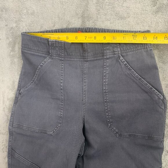 Spanx Pants Womens Medium Stretch Mid-Rise Twill Cargo Joggers Gray Pockets - Picture 7 of 13